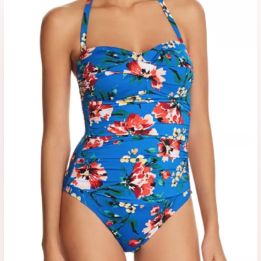 Lauren Ralph Lauren Havana Floral Bandeau Luxury One-Piece Swimsuit Size 6 Small